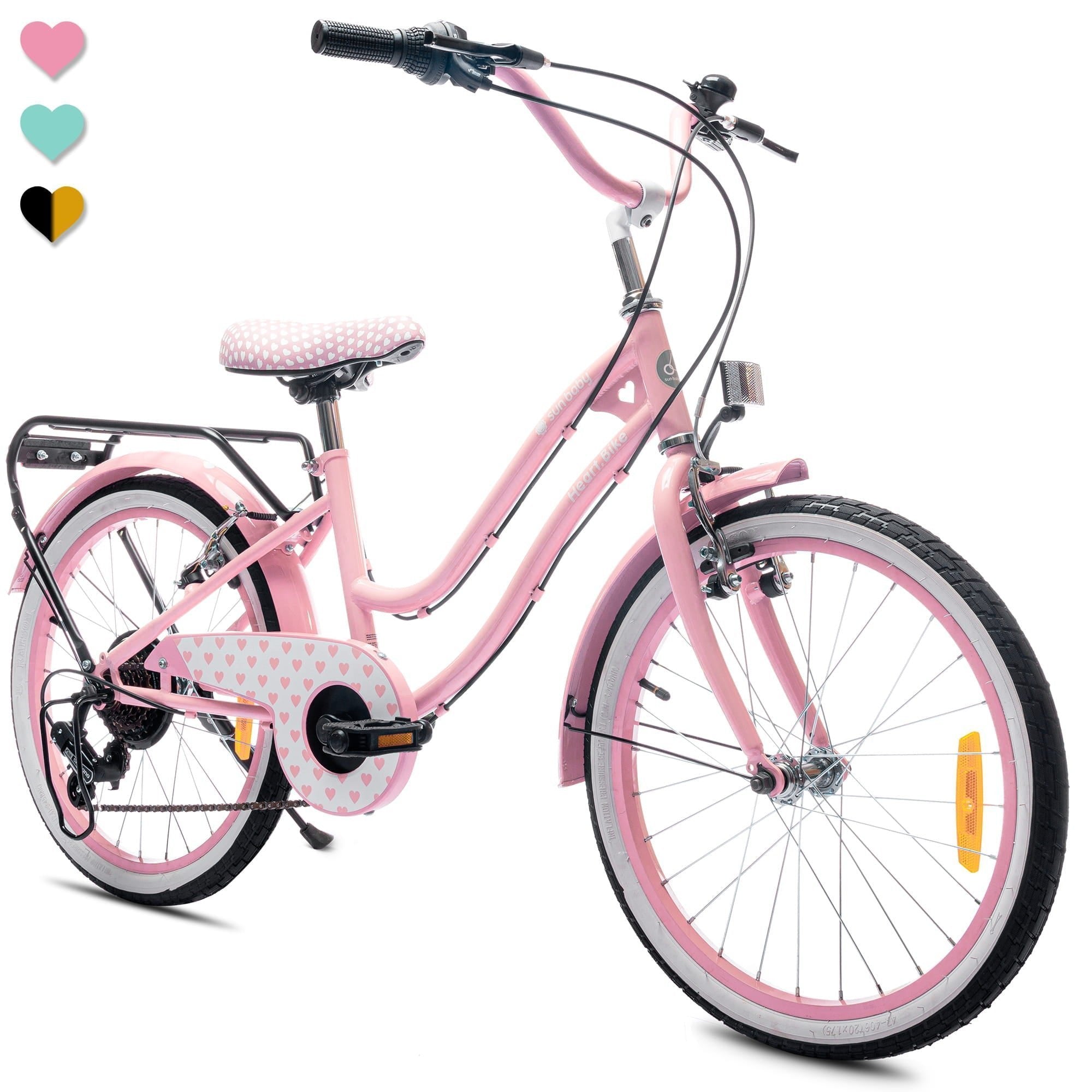 20-Zoll-Mädchenfahrrad mit 6-Gang-Shimano-Tourney-Kassette und Revoshi