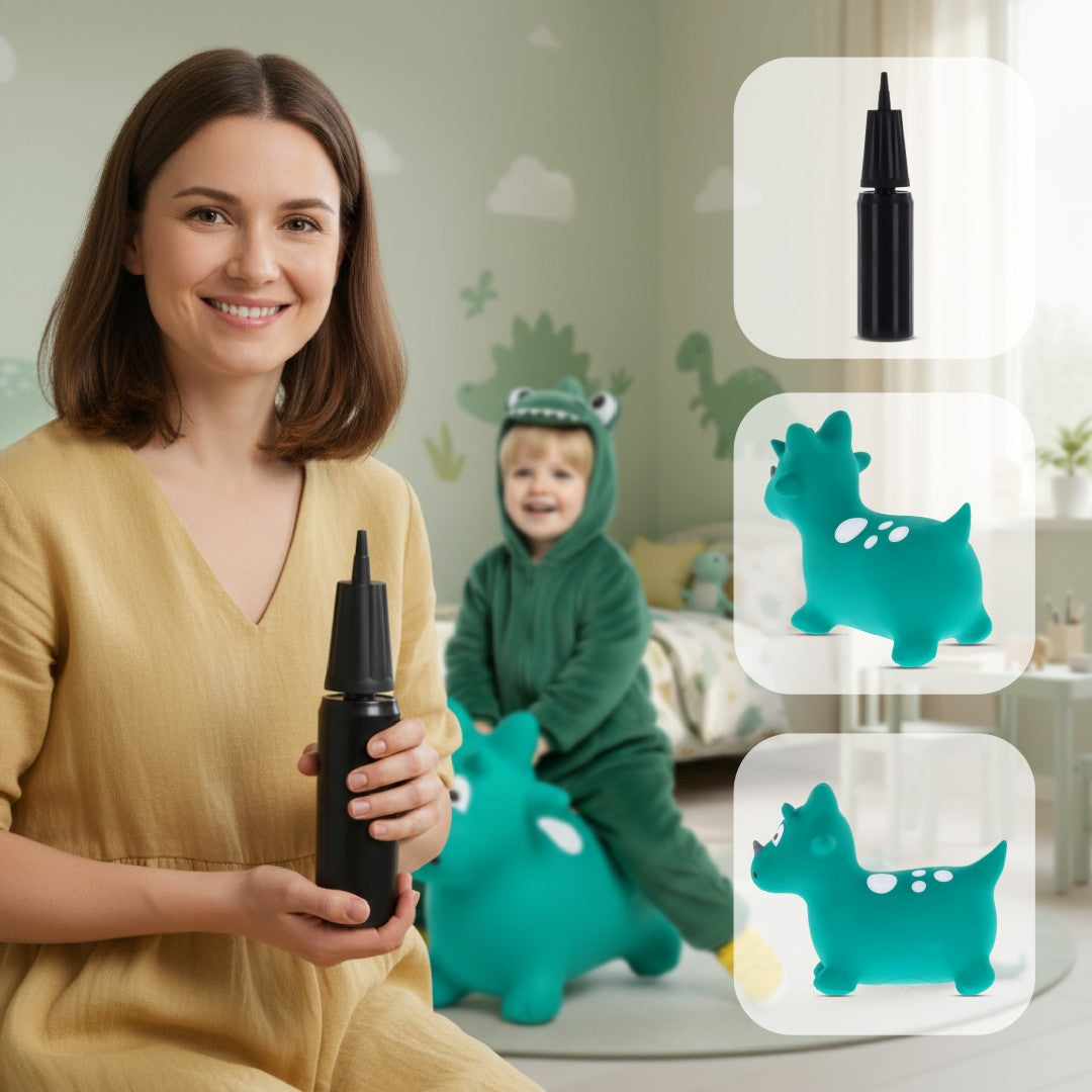 Skoczek dla dzieci do skakania z pompką Dino zielony