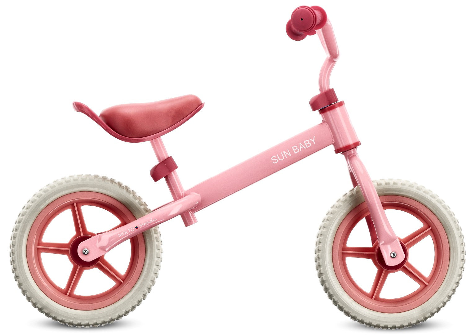 Kinderlaufrad 12 Zoll für 2-3-Jährige, leichtgewichtig, Molto STRADA, rosa Bonbonfarben
