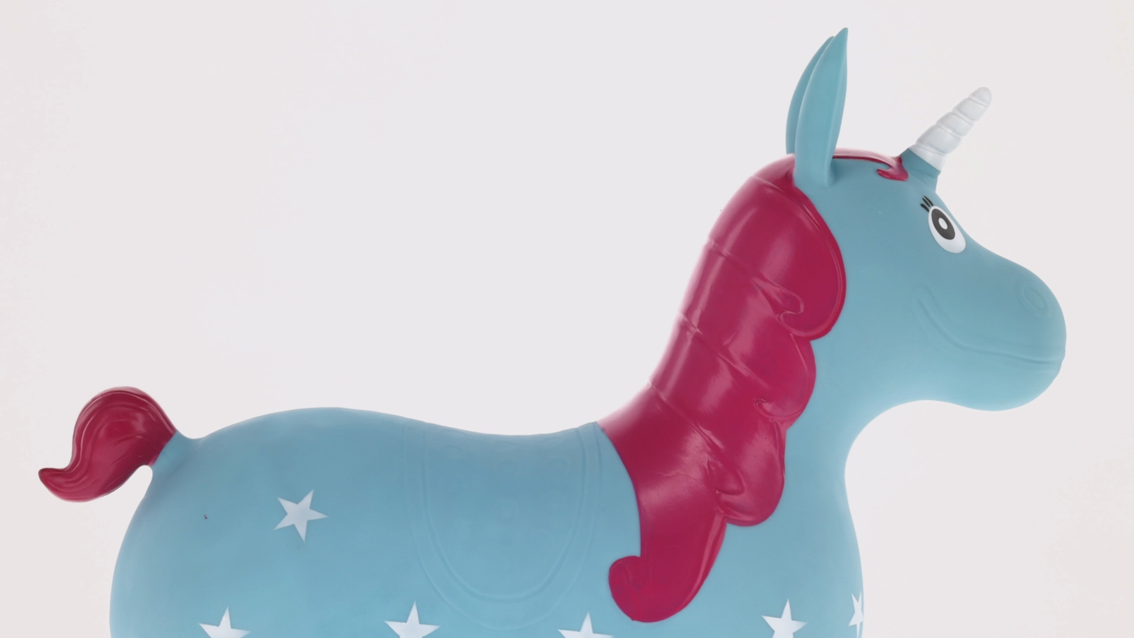 Skoczek dla dzieci do skakania z pompką Jednorożec niebiesko różowy