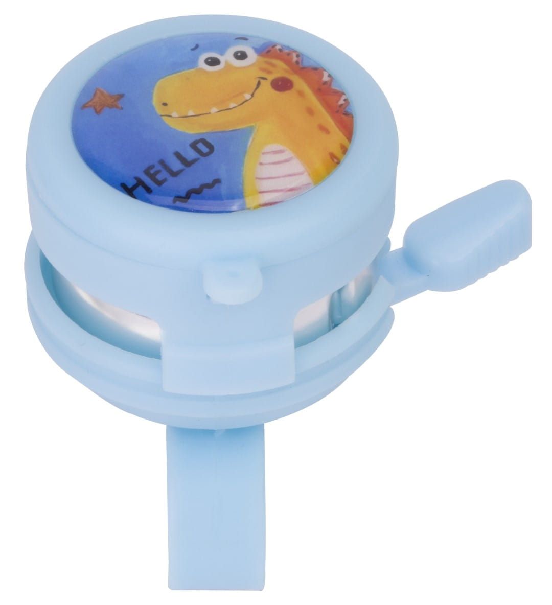 Dzwonek rowerowy dziecięcy z lusterkiem dzwonek na rower do hulajnogi głośny Dinozaur niebieski