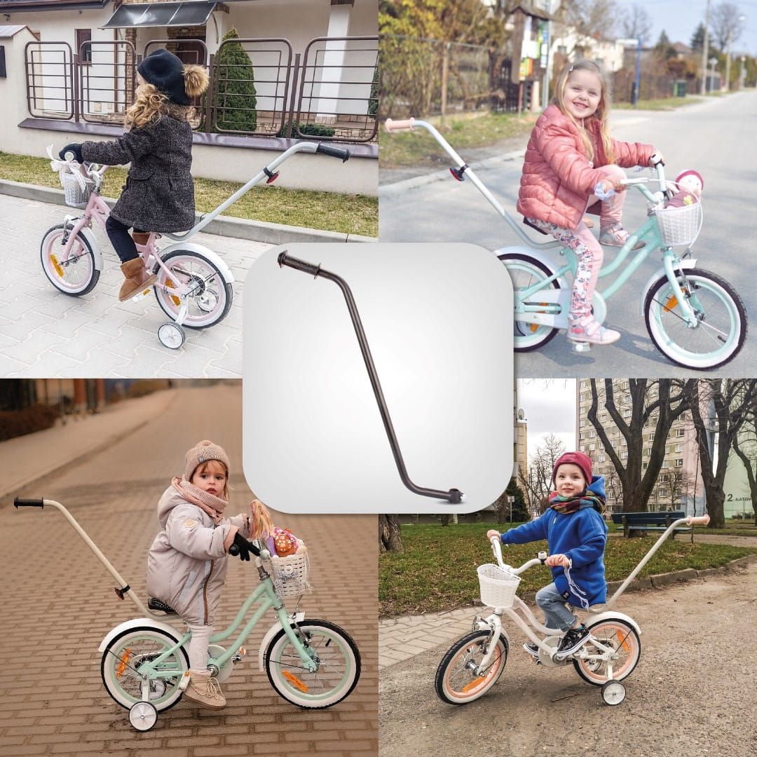 Pchacz Prowadnik do roweru Kij Rączka Uchwyt do nauki jazdy na rowerze czarny Sun Baby