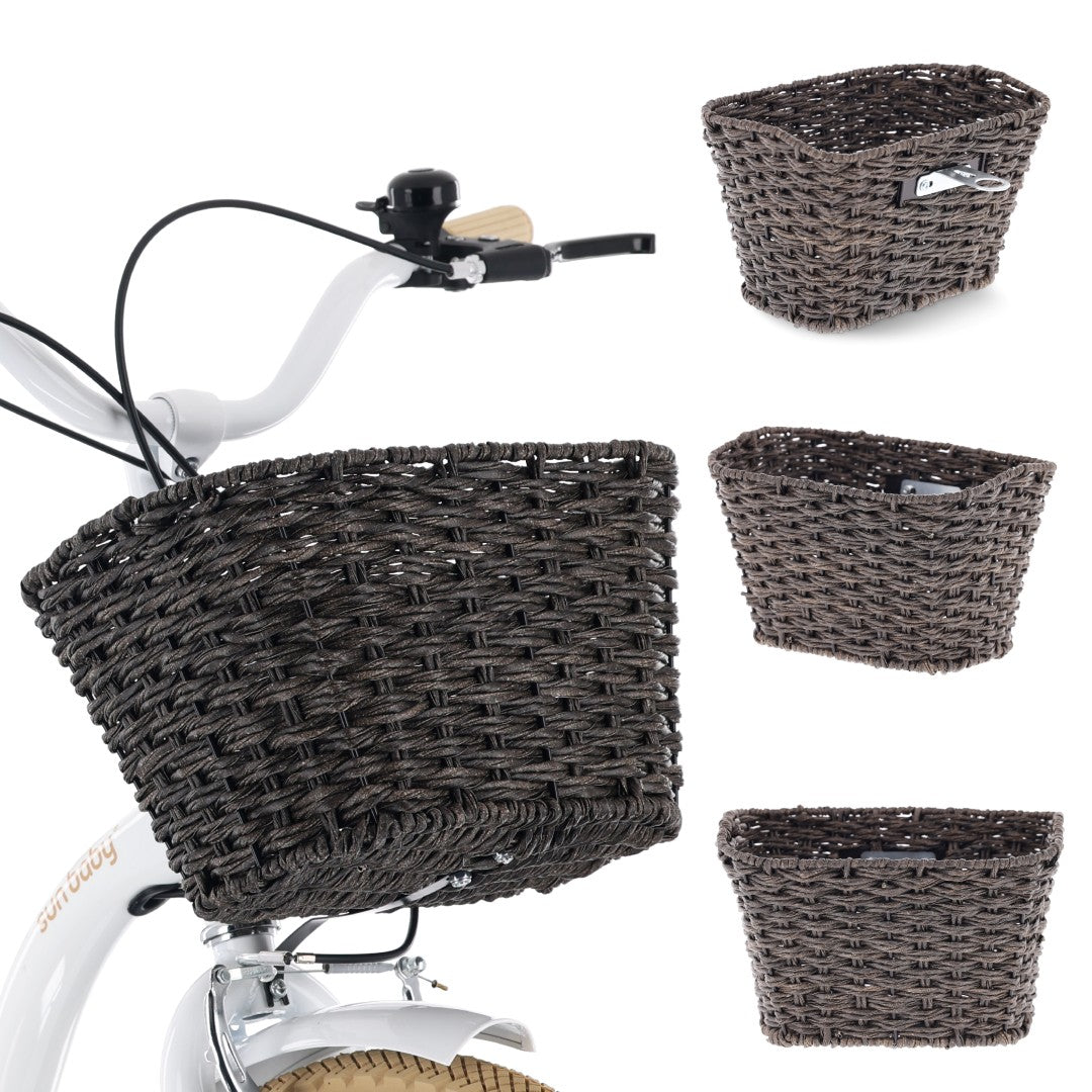 Koszyk rowerowy dla dzieci młodzieżowy na rower pleciony 20 24 cale