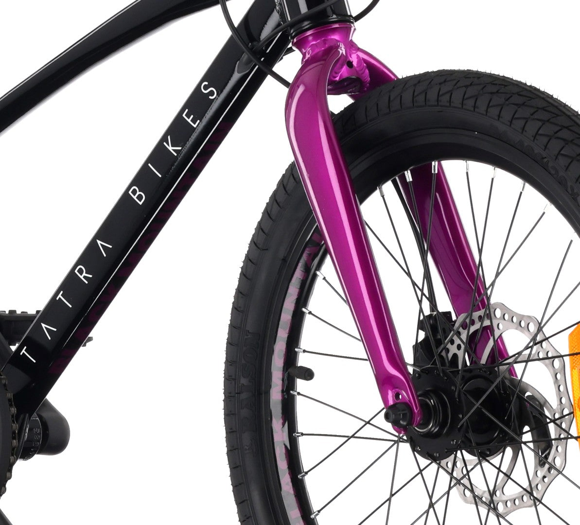Rower dziecięcy 20 cali dla dziewczynki chłopca MTB Shimano 6 biegów lekki aluminiowy Tatra Black Mountain Bike czarny fioletowy II gatunek