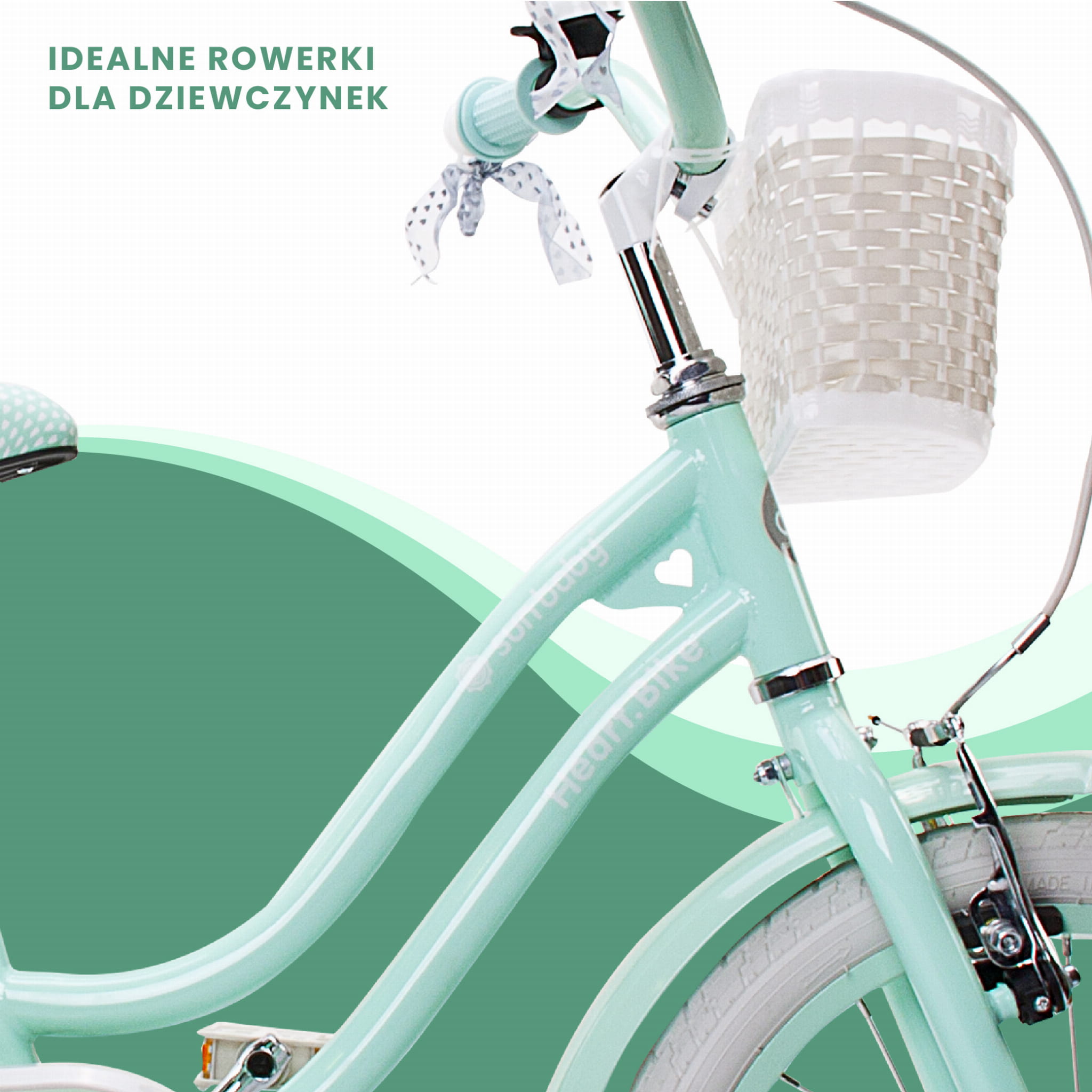 mintgrünes damenfahrrad 14-Zoll-Mädchenfahrrad Silver Moon in Mintgrün – SunBaby