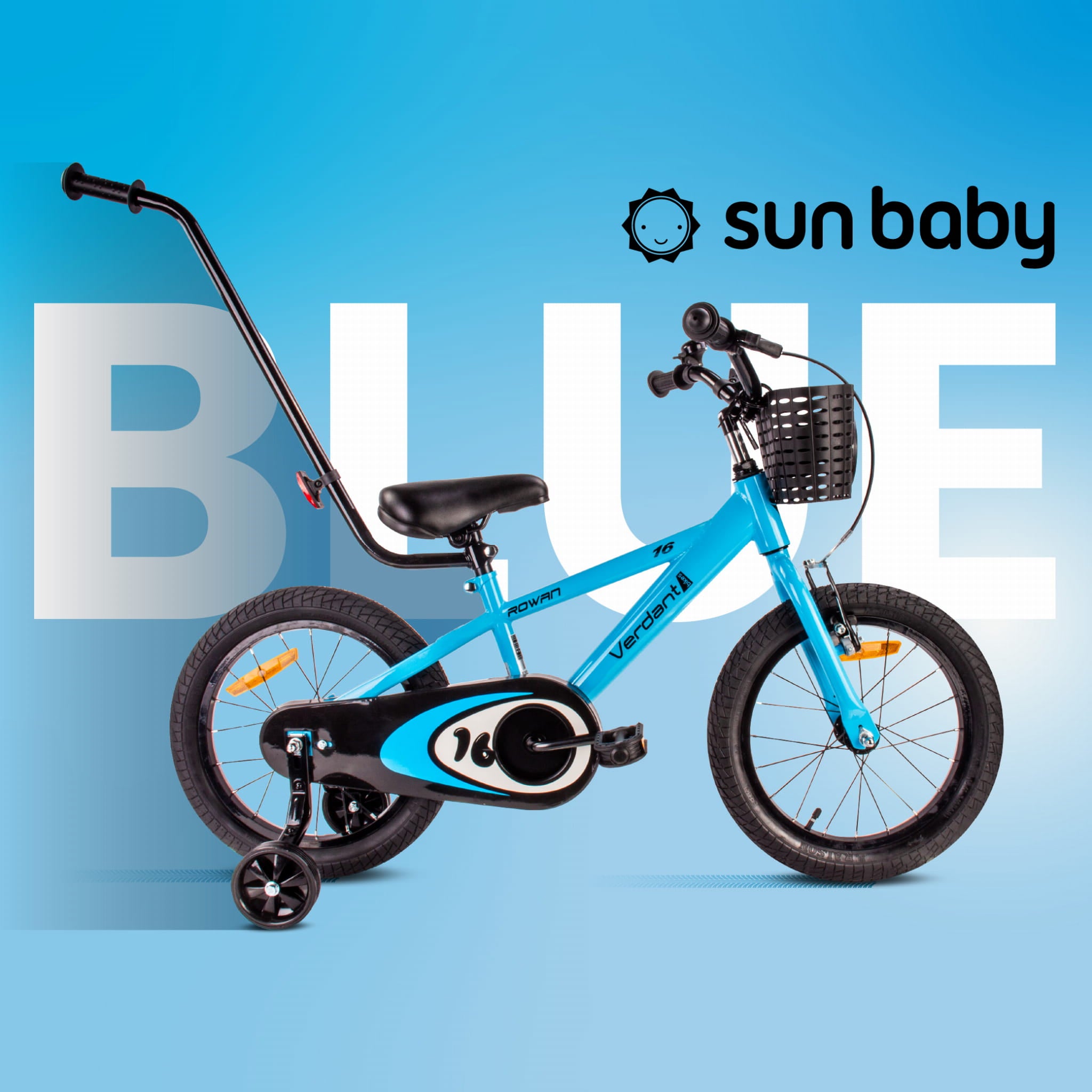 16-Zoll-Kinderfahrrad für Jungen, Lenker, Stützräder, Korb, Verdant Ro – SunBaby