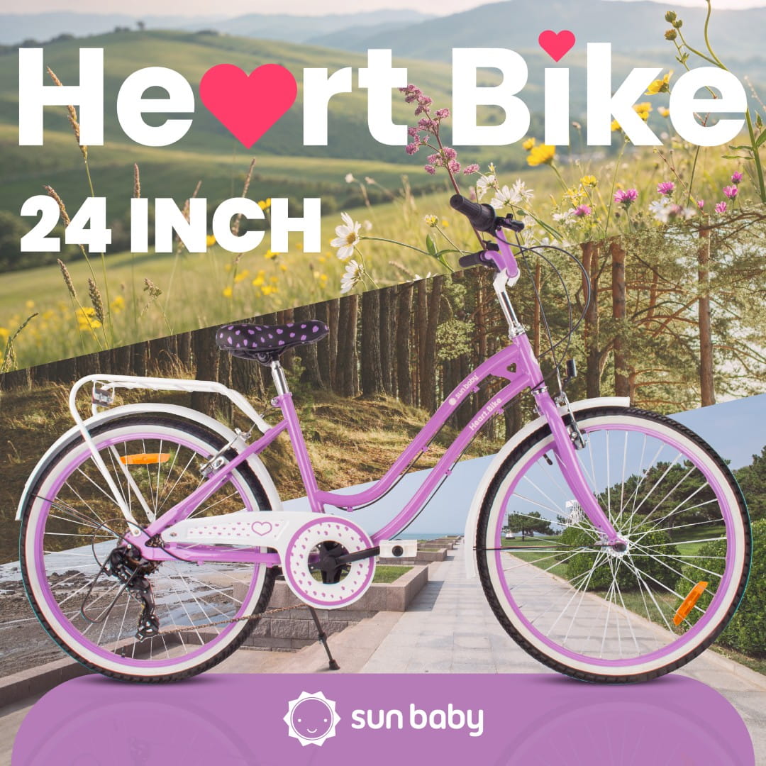 jugendfahrrad für 10 jährige 24-Zoll-Jugendfahrrad für Mädchen, Stadtrad für die Kommunion, Shimano – SunBaby