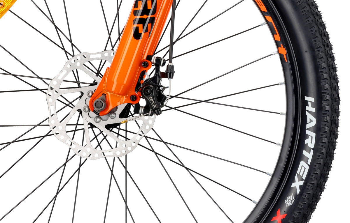 Rower górski 26 cali MTB Shimano 7 biegów Amortyzator tarczowe Stopka Verdant Calix biały niebieski pomarańczowy II gatunek