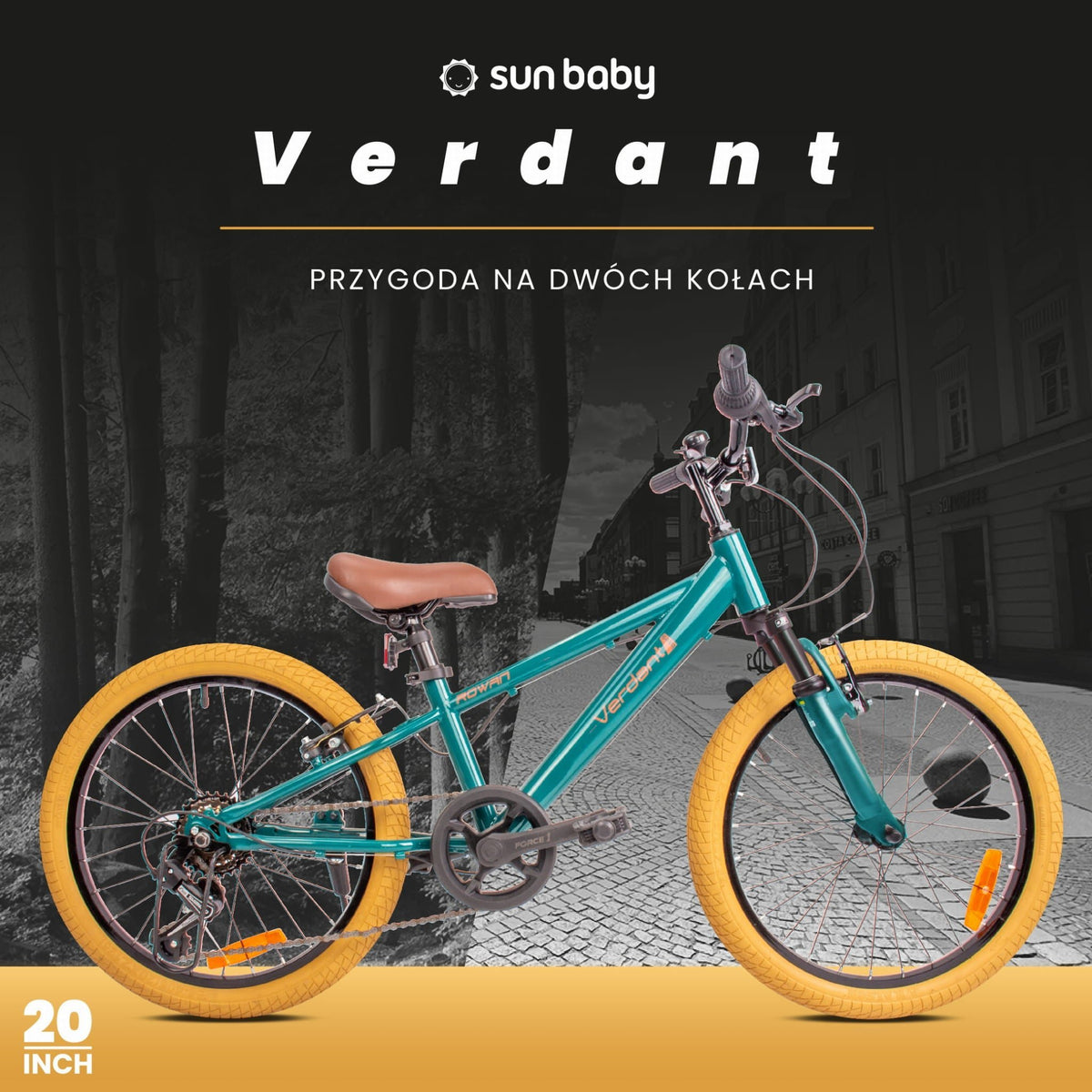 Rower 20 cali dziecięcy górski z amortyzatorem SHOX MTB Shimano 6 biegów Verdant Rowan 2 gatunek