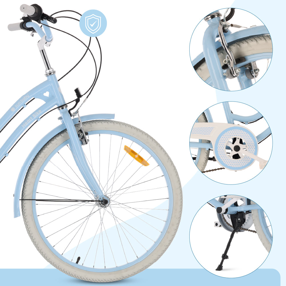24-Zoll-Mädchenfahrrad, Stadtrad für die Kommunion, Shimano 7-Gang-Sch – SunBaby