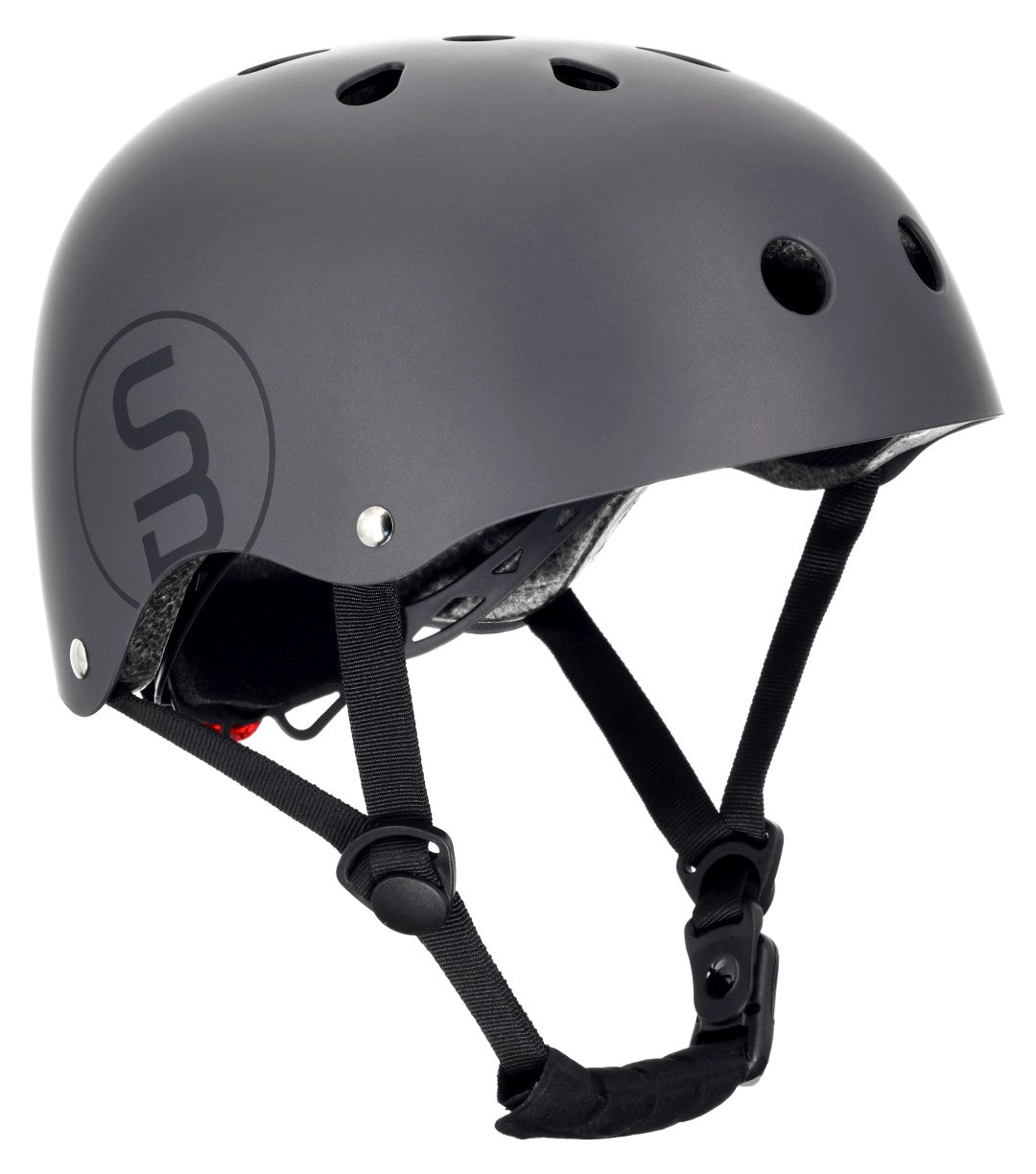 Sun Baby kask rowerowy dla dzieci M 54-58 cm z lampką LED i zapięciem magnetycznym, czarny II gatunek