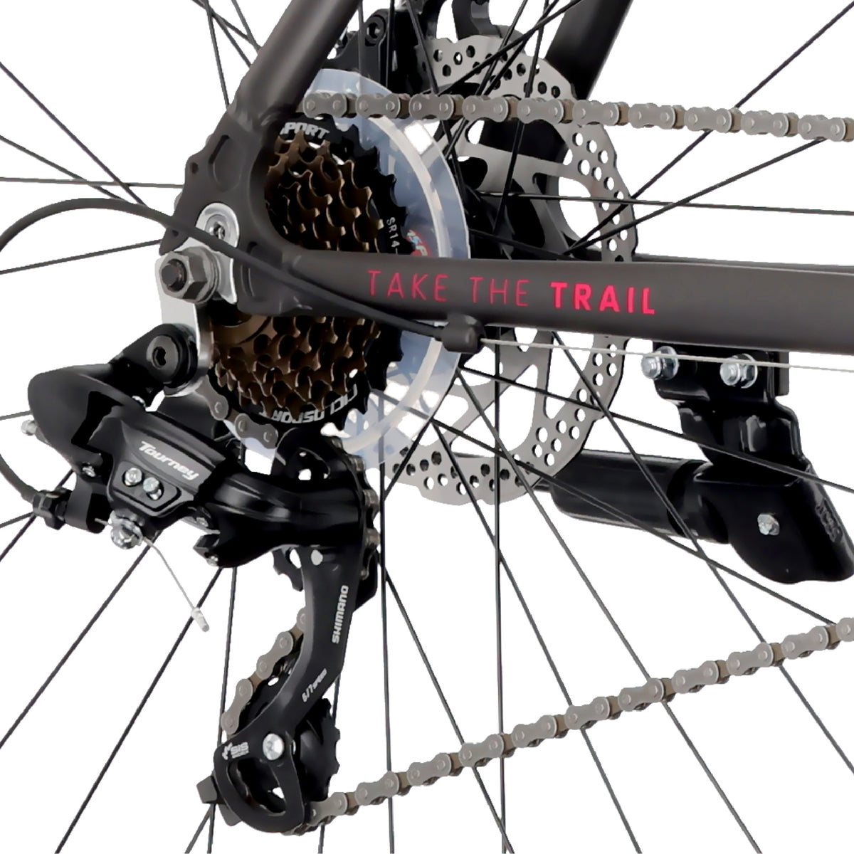 Rower górski MTB 29 cali KENDA Shimano Aluminium Lekki 21 biegów Amortyzator Hamulce tarczowe Rama L 21 cali Tatra Bikes Overland czarny fuksja matowy II gatunek