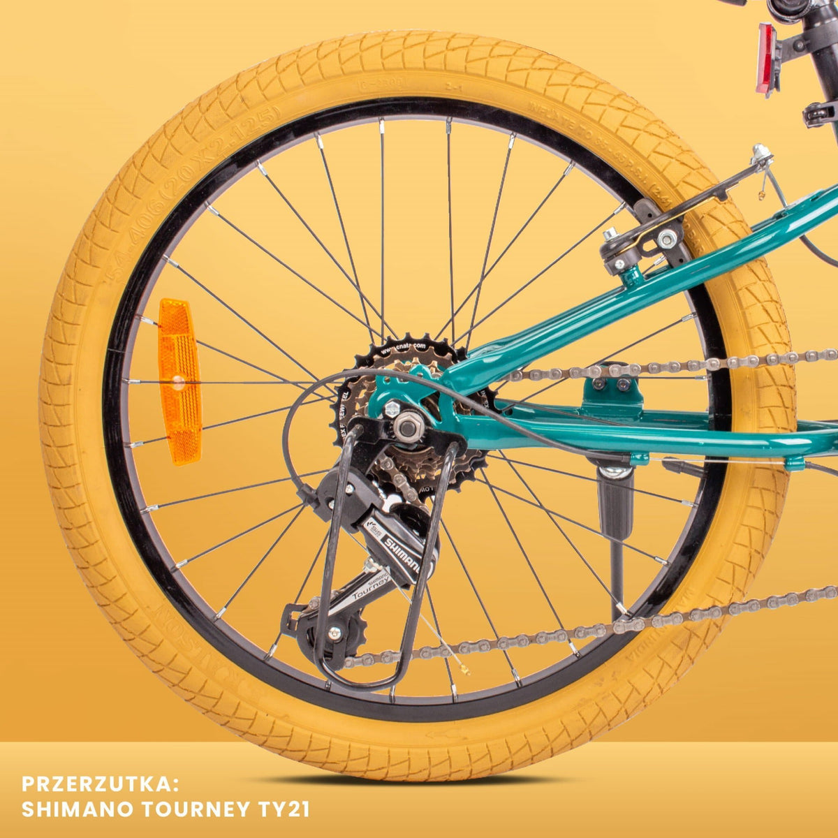 Rower 20 cali dziecięcy górski z amortyzatorem SHOX MTB Shimano 6 biegów Verdant Rowan 2 gatunek
