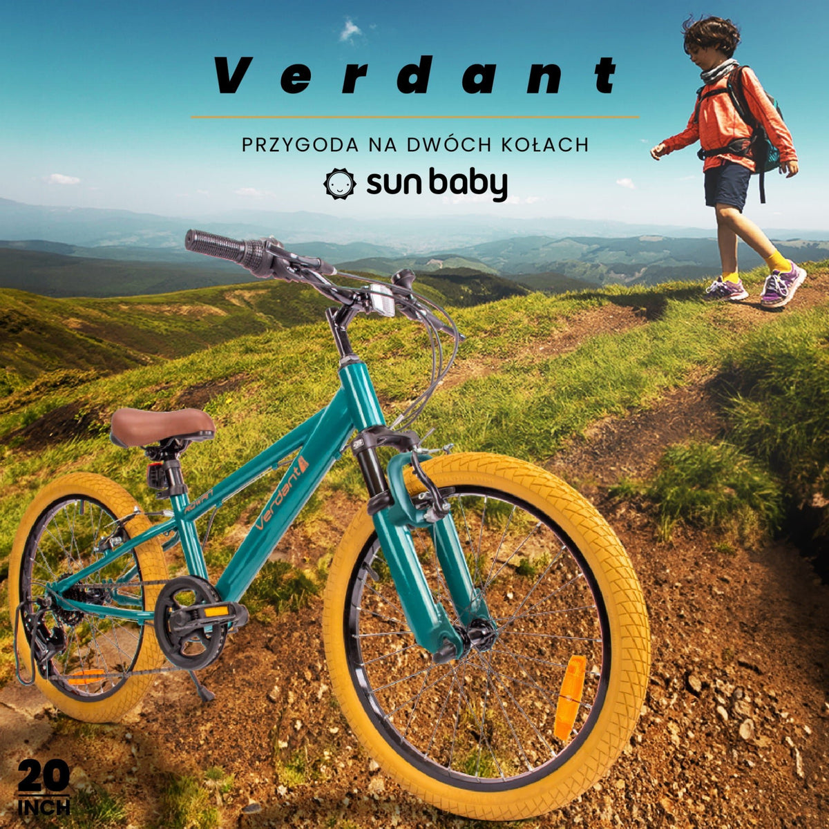 Rower 20 cali dziecięcy górski z amortyzatorem SHOX MTB Shimano 6 biegów Verdant Rowan 2 gatunek