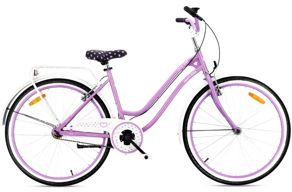 Rower miejski damski 26 cali 26x1,95 Bagażnik Stopka boczna Heart Bike fioletowy Sun Baby II gatunek