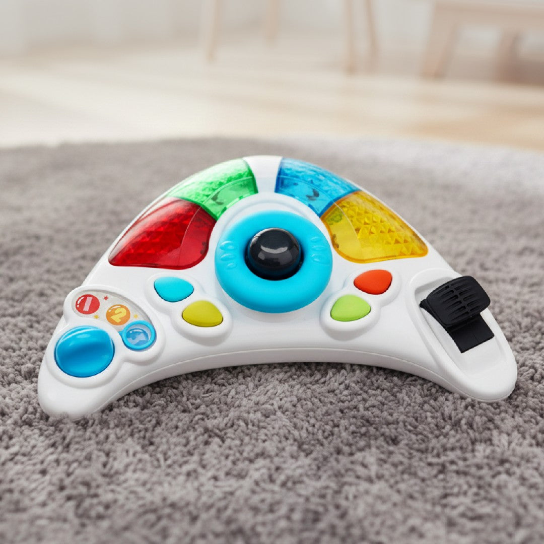 Interaktywny chodzik dla dzieci wyścigówka szałwiowo czarny