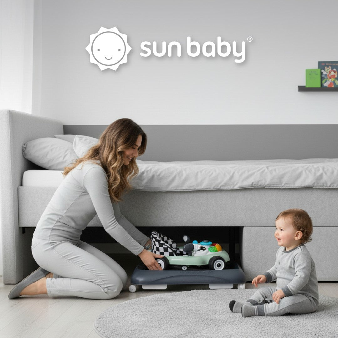 Interaktywny chodzik dla dzieci wyścigówka szałwiowo czarny