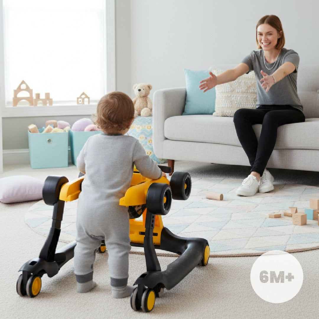 Interaktywny Chodzik jeździk pchacz Wyścigówka Formuła 1 3w1 żółty