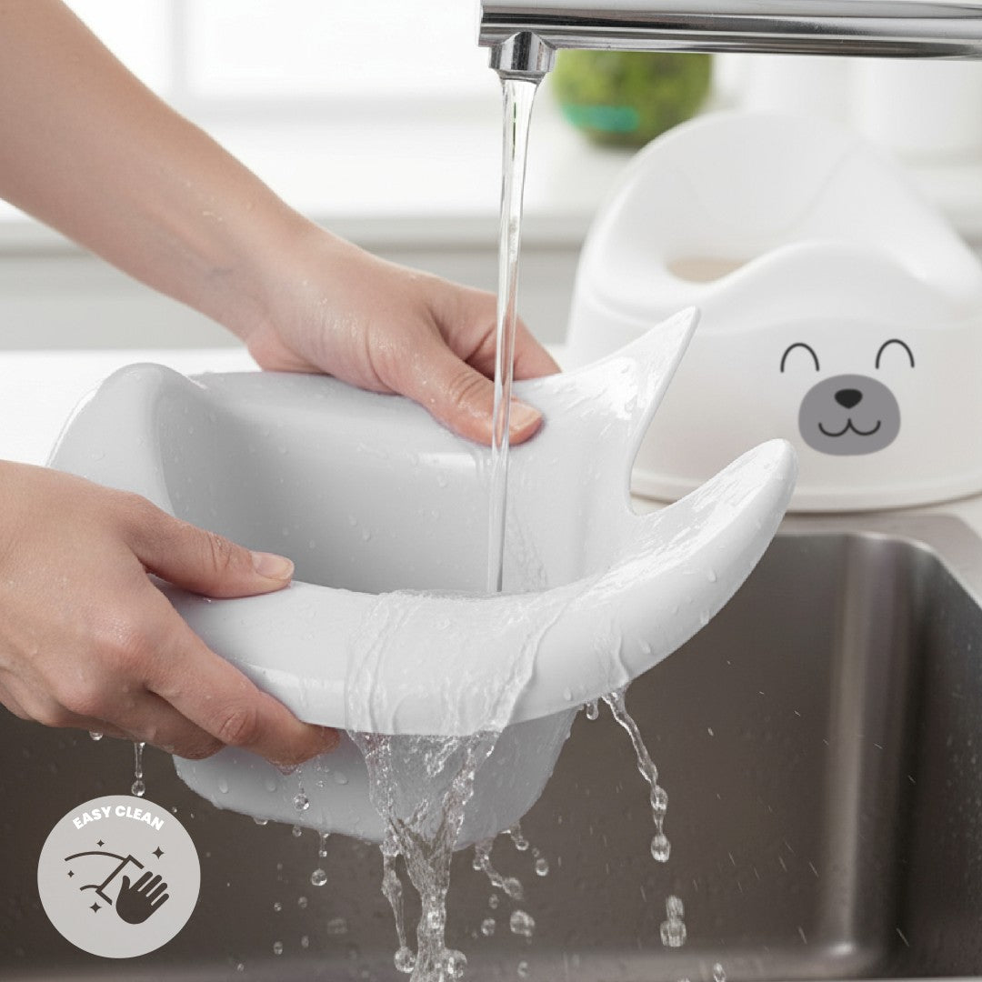 Sun Baby Anti-slip Potty with Removable Insert, Stable, Teddy Bear Stickers, Gray, White