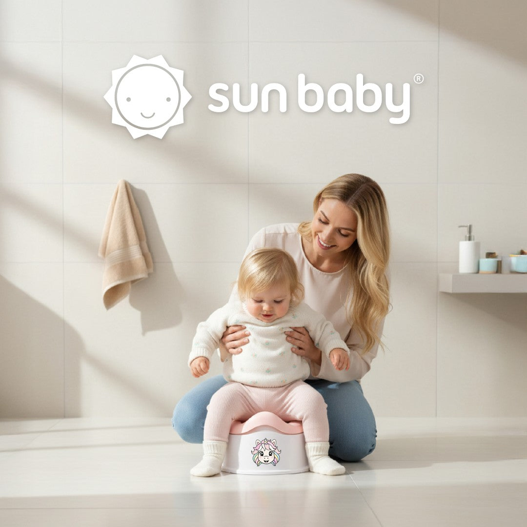 Nocnik dla dzieci antypoślizgowy z wyjmowanym wkładem Stabilny NAKLEJKI Jednorożec różowy biały Sun Baby