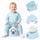 Kindertöpfchen, rutschfest, mit herausnehmbarem Einsatz, stabilen Aufklebern, Bär, blau, weiß, Sun Baby