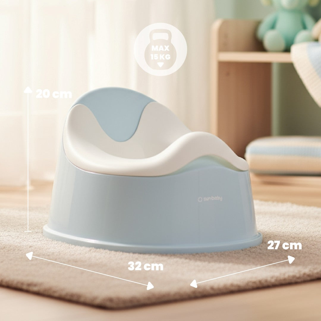 Nocnik dla dzieci antypoślizgowy z wyjmowanym wkładem Stabilny niebieski biały Sun Baby