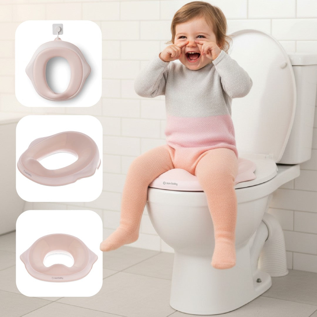 Nakładka na sedes wc dla dzieci antypoślizgowa deska na toaletę biały różowy Sun Baby