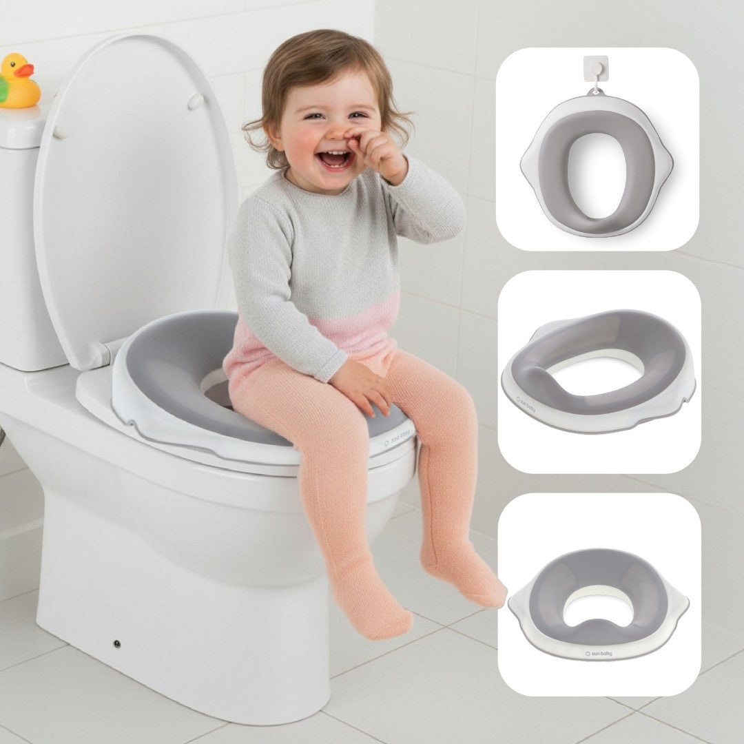 Nakładka na sedes wc dla dzieci antypoślizgowa deska na toaletę biały szary Sun Baby