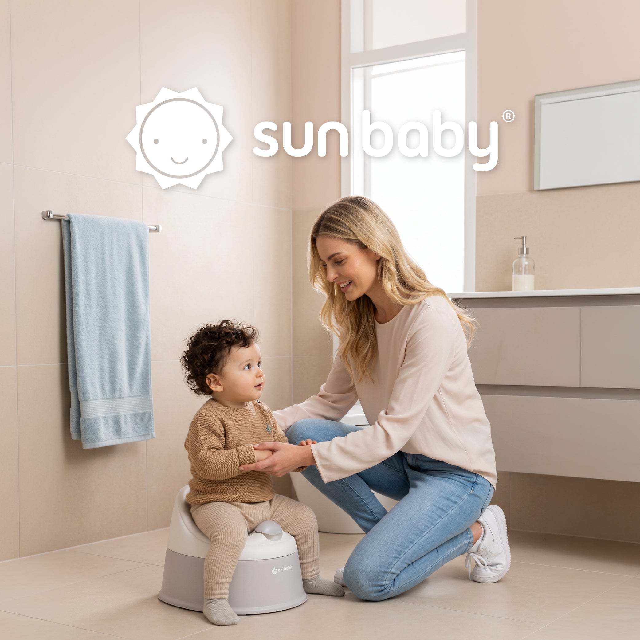 Nocnik dla dzieci antypoślizgowy z wyjmowanym wkładem lekki wysoki stabilny NESTPOT szary biały Sun Baby