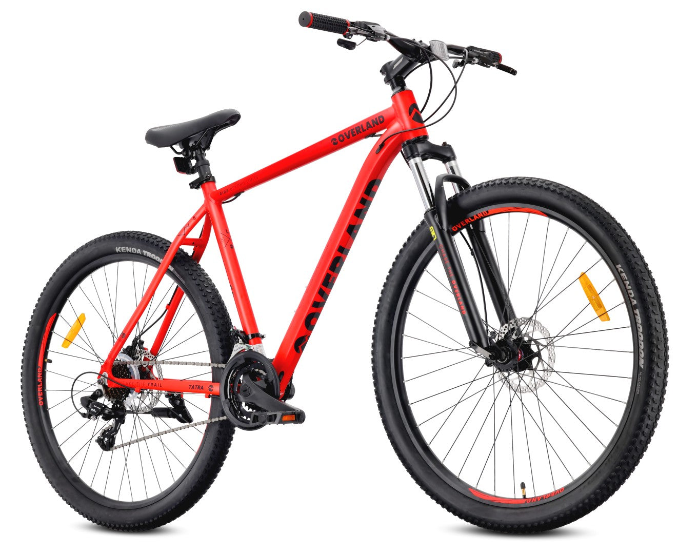 Mountainbike MTB 29 Zoll, KENDA Shimano Aluminium, leicht, 21 Gänge, Stoßdämpfer, Scheibenbremsen, Rahmengröße L, 21 Zoll, Tatra Bikes Overland, rot matt 
