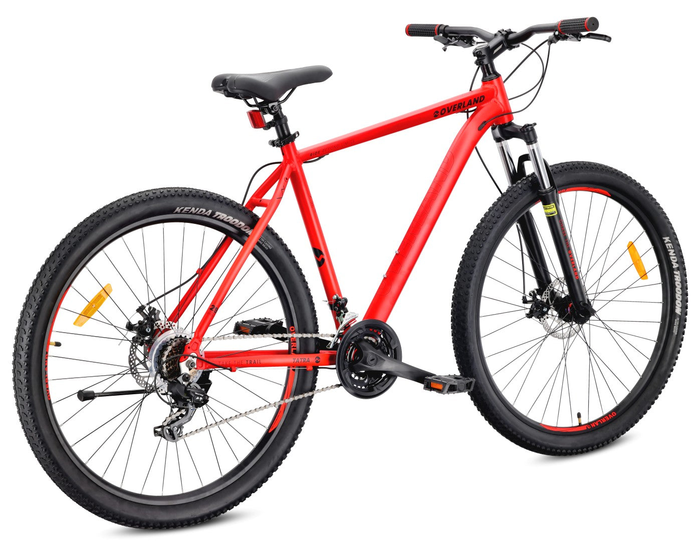 Mountainbike MTB 29 Zoll, KENDA Shimano Aluminium, leicht, 21 Gänge, Stoßdämpfer, Scheibenbremsen, Rahmengröße L, 21 Zoll, Tatra Bikes Overland, rot matt 