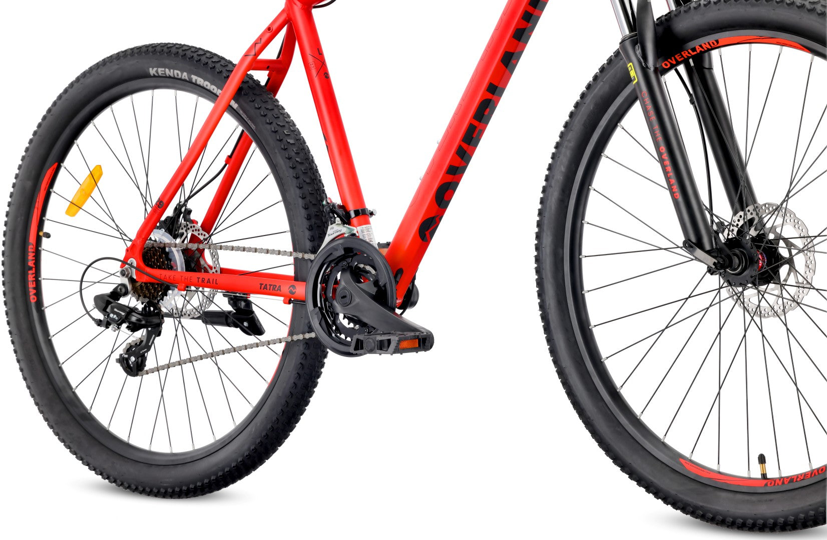 Mountainbike MTB 29 Zoll, KENDA Shimano Aluminium, leicht, 21 Gänge, Stoßdämpfer, Scheibenbremsen, Rahmengröße L, 21 Zoll, Tatra Bikes Overland, rot matt 