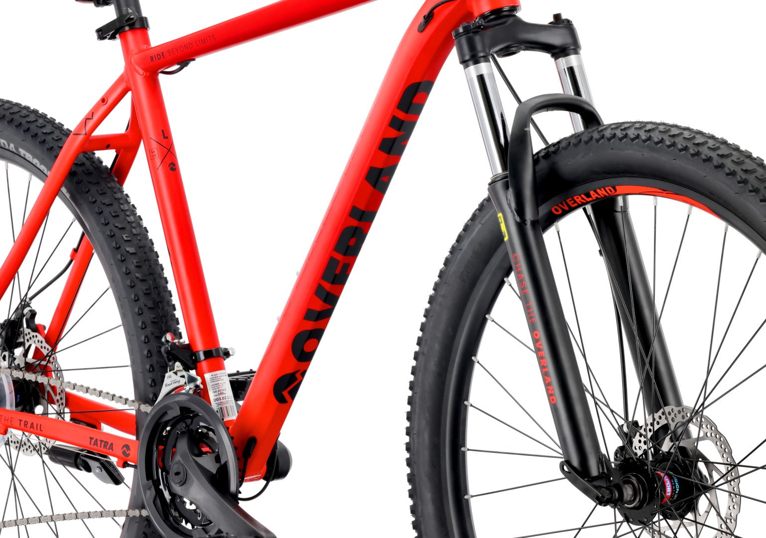 Mountainbike MTB 29 Zoll, KENDA Shimano Aluminium, leicht, 21 Gänge, Stoßdämpfer, Scheibenbremsen, Rahmengröße L, 21 Zoll, Tatra Bikes Overland, rot matt 