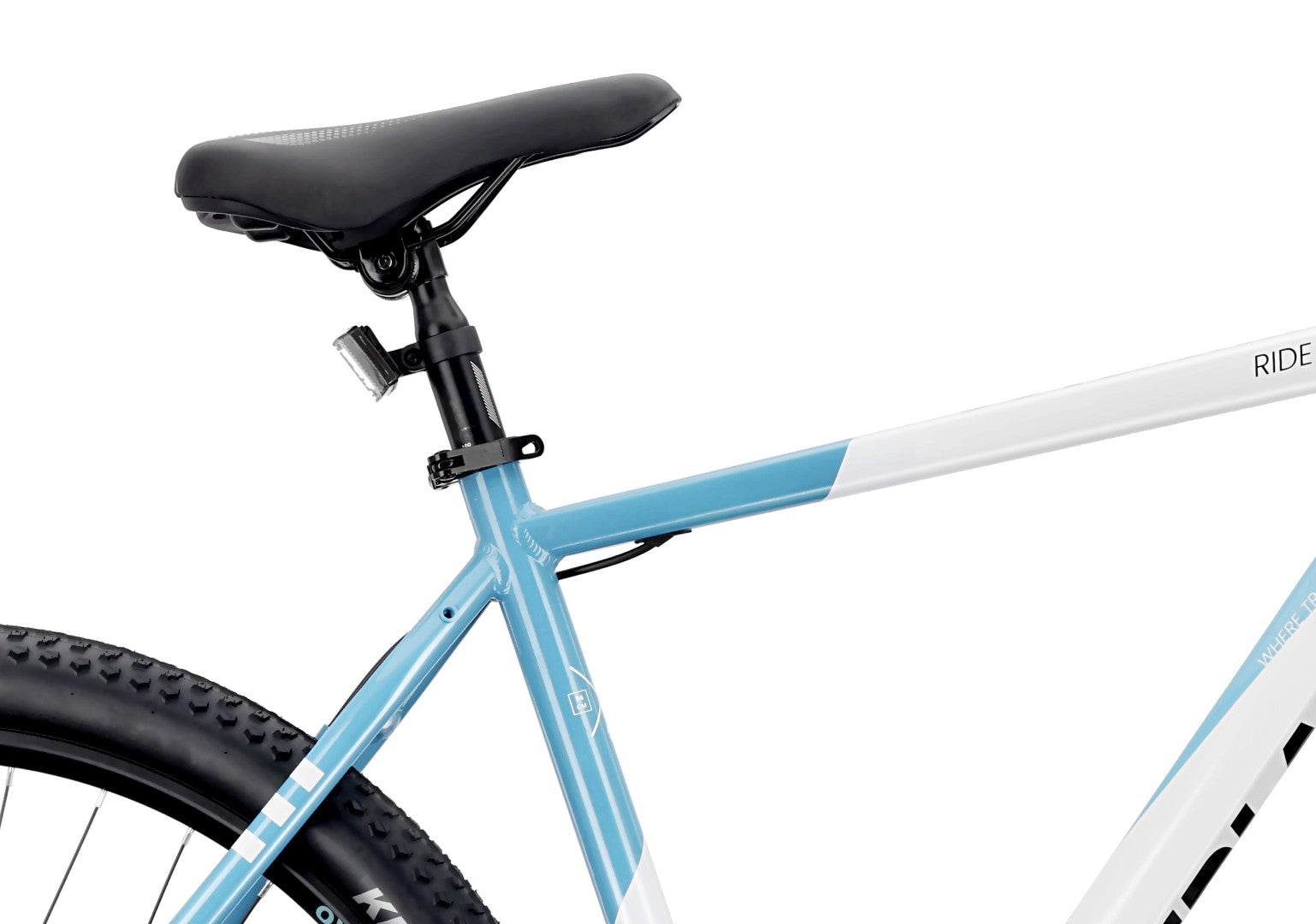 Mountainbike MTB 29 Zoll KENDA Shimano Aluminium Leichtbauweise 21 Gänge Stoßdämpfer Scheibenbremsen Rahmengröße L 21 Zoll Tatra Bikes Overland weiß blau 