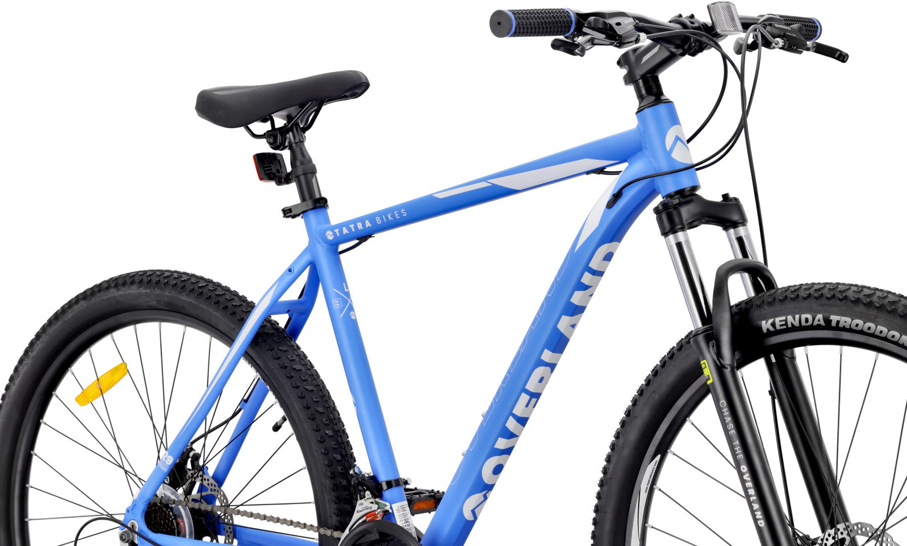 KENDA 29-Zoll-Mountainbike, Shimano-Schaltung, Aluminium, leicht, 21 Gänge, Stoßdämpfer, Scheibenbremsen, Rahmengröße L, 21 Zoll, Tatra Bikes Overland, blau matt 