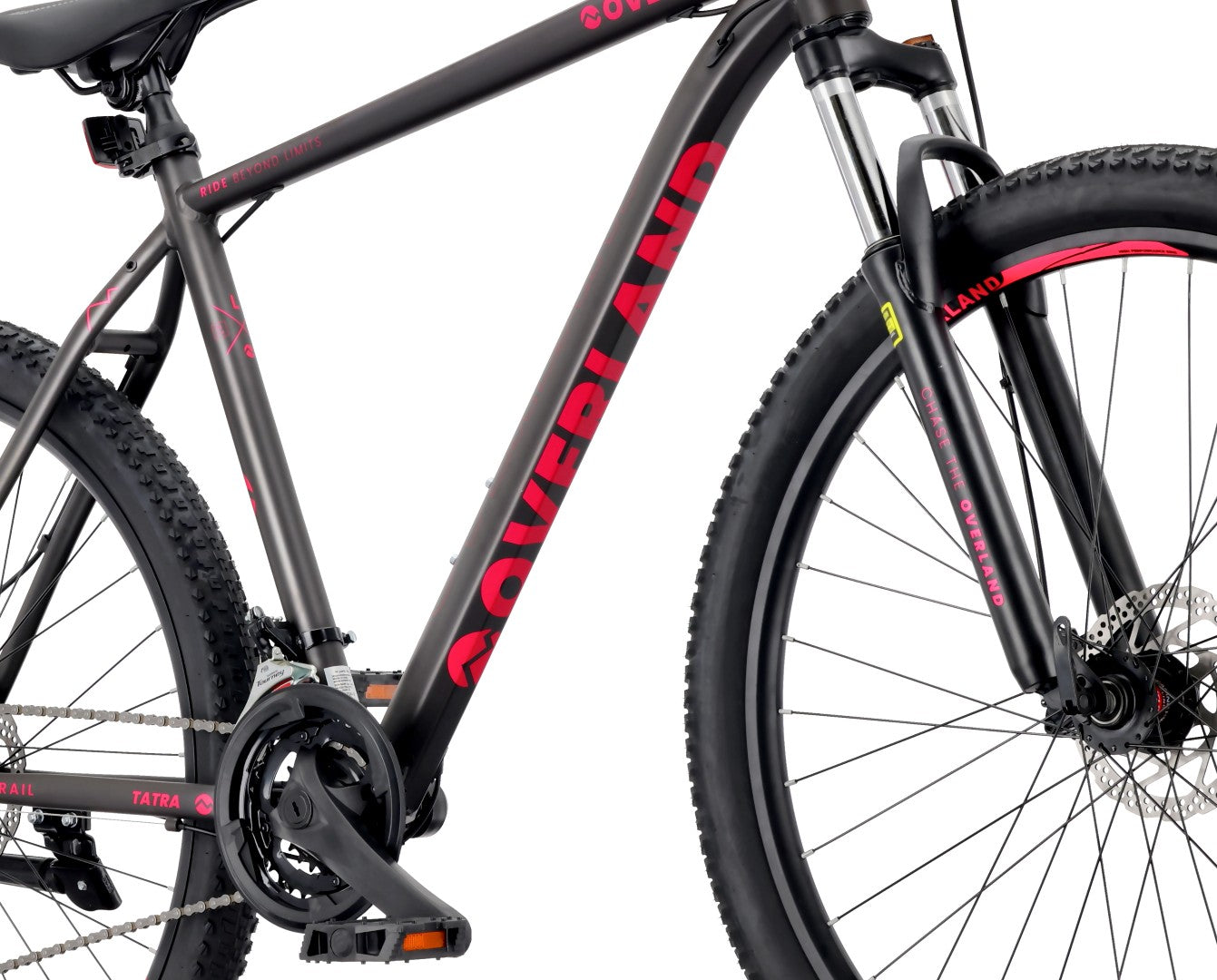 Rower górski MTB 29 cali KENDA Shimano Aluminium Lekki 21 biegów Amortyzator Hamulce tarczowe Rama L 21 cali Tatra Bikes Overland czarny fuksja matowy