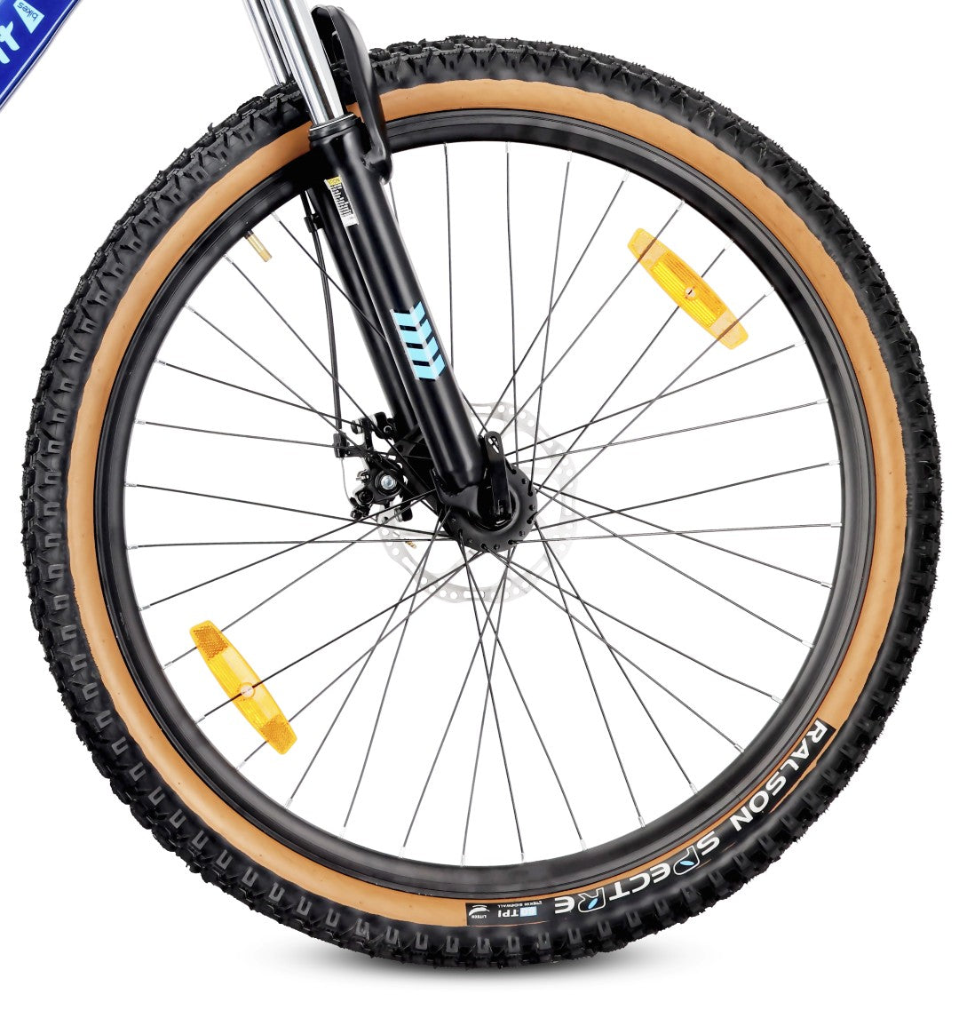 Rower górski MTB 27.5 cala 21 biegów na Komunię Aluminium Lekki Amortyzator Hamulce tarczowe Shimano Rama M 17 cali Verdant Shred niebieski