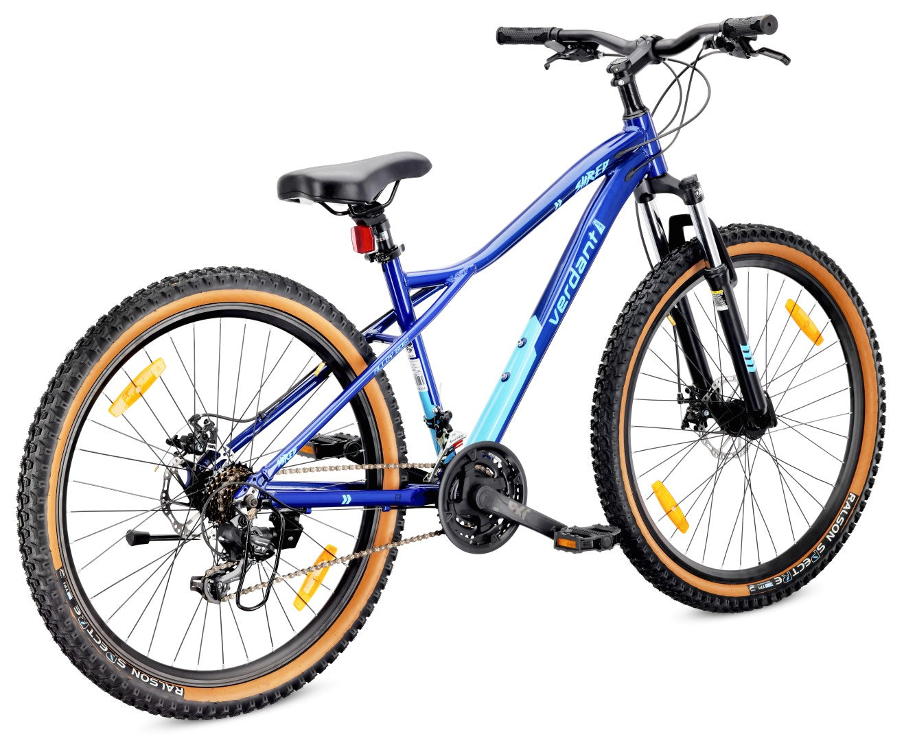 Rower górski MTB 27.5 cala 21 biegów na Komunię Aluminium Lekki Amortyzator Hamulce tarczowe Shimano Rama M 17 cali Verdant Shred niebieski