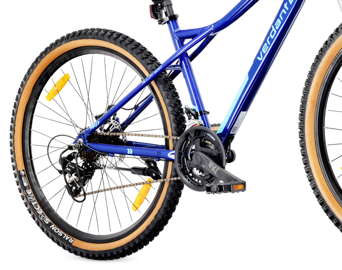 Rower górski MTB 27.5 cala 21 biegów na Komunię Aluminium Lekki Amortyzator Hamulce tarczowe Shimano Rama M 17 cali Verdant Shred niebieski