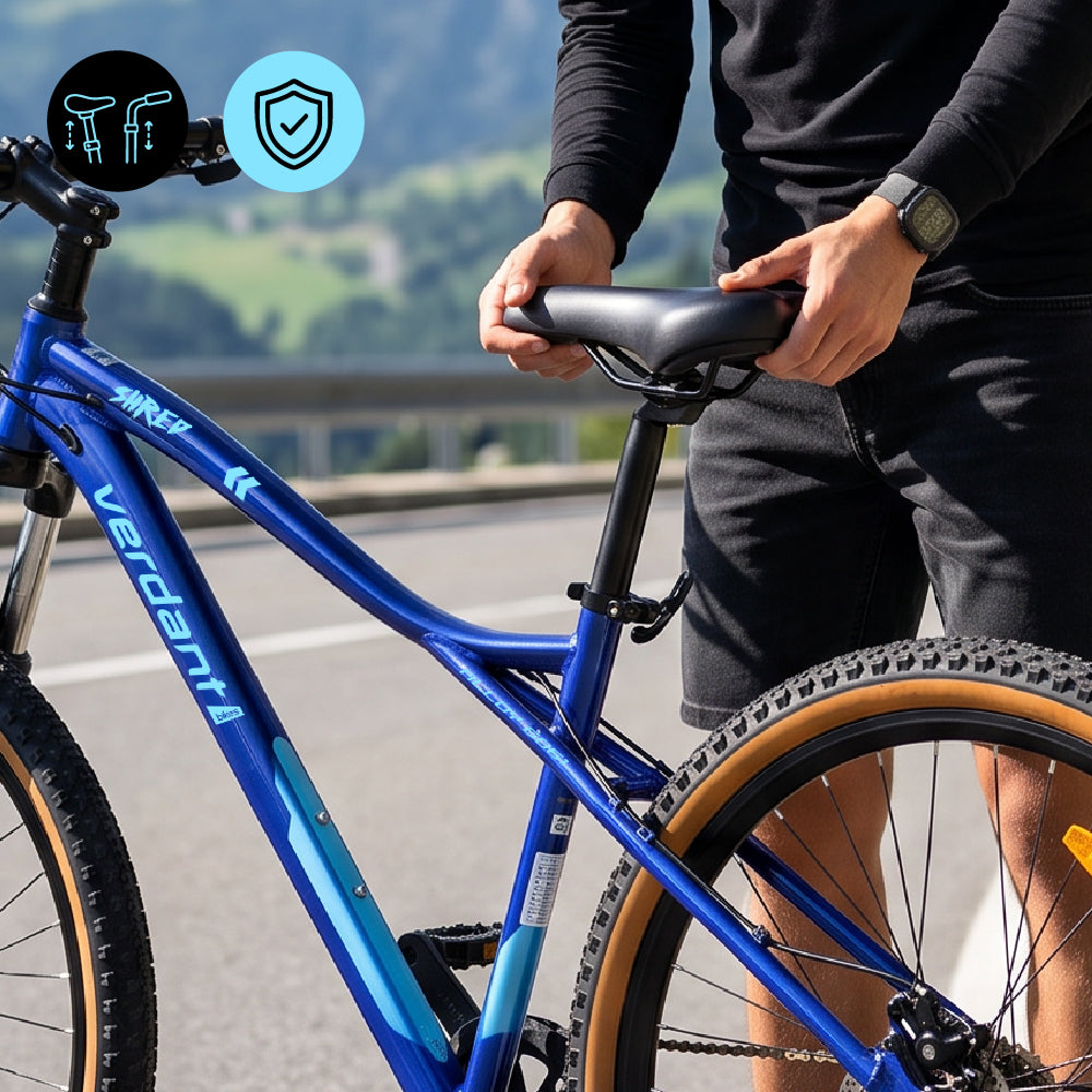 Rower górski MTB 27.5 cala 7 biegów na Komunię Aluminium Lekki Amortyzator Hamulce tarczowe Shimano Rama M 17 cali Verdant Shred niebieski