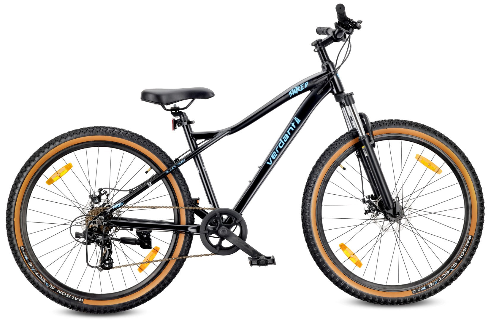 Rower górski MTB 27.5 cala 7 biegów na Komunię Aluminium Lekki Amortyzator Hamulce tarczowe Shimano Rama M 17 cali Verdant Shred czarny