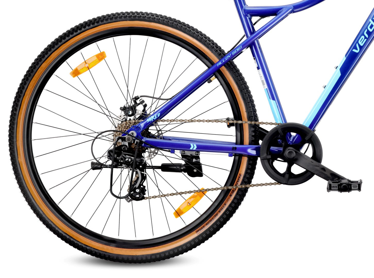 Rower górski MTB 29 cali 7 biegów Aluminium Lekki Amortyzator Hamulce tarczowe Shimano Rama L 19 cali Verdant Shred niebieski