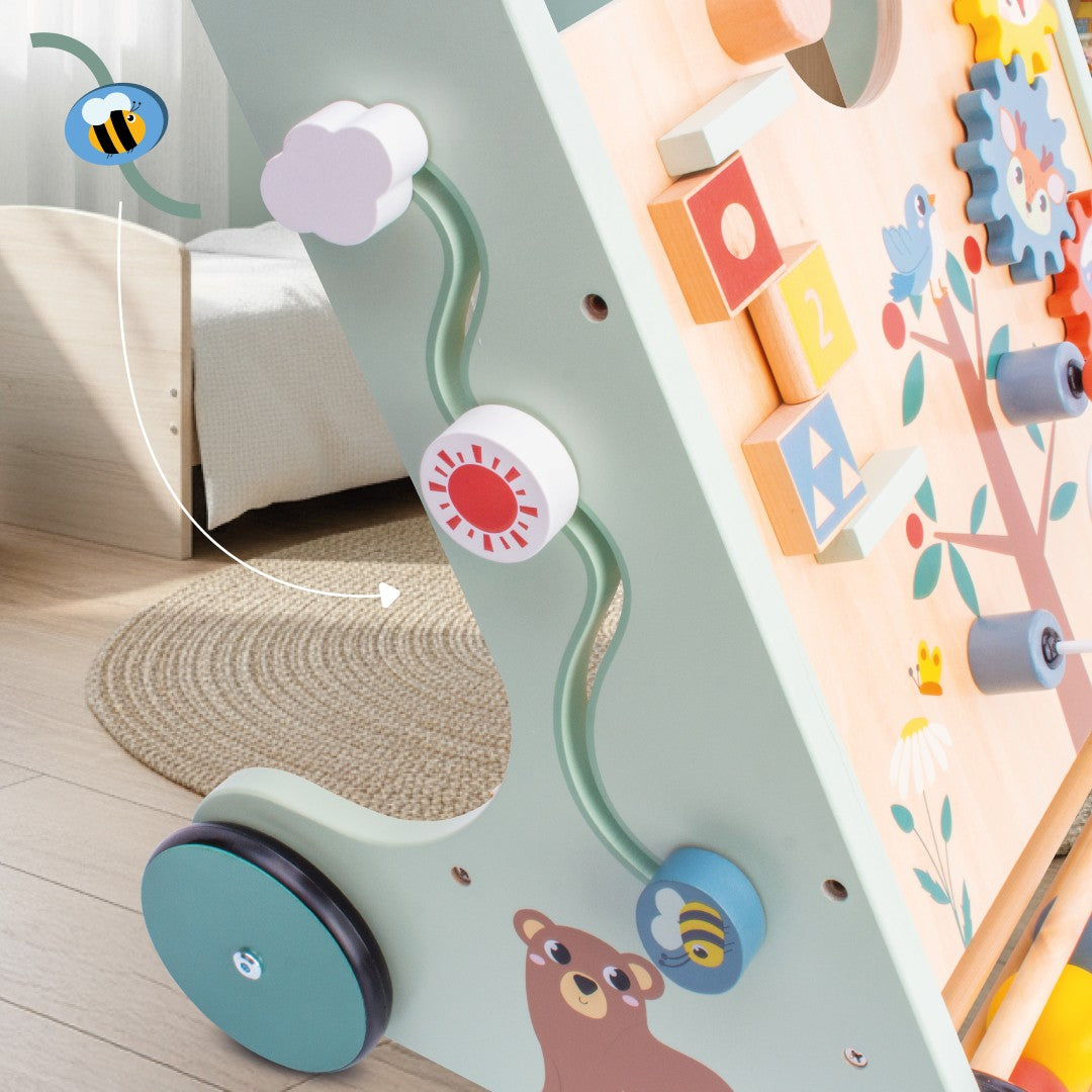 Chodzik jeździk Pchacz drewniany dla dziecka Sorter interaktywny GIGANT XXL 48 cm