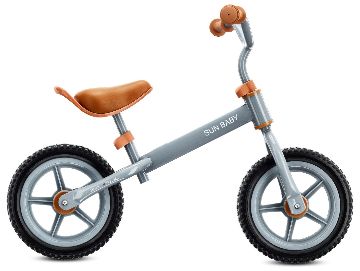 Kinderlaufrad 12 Zoll für 2-3-Jährige, leicht, Molto STRADA, Grau – SunBaby