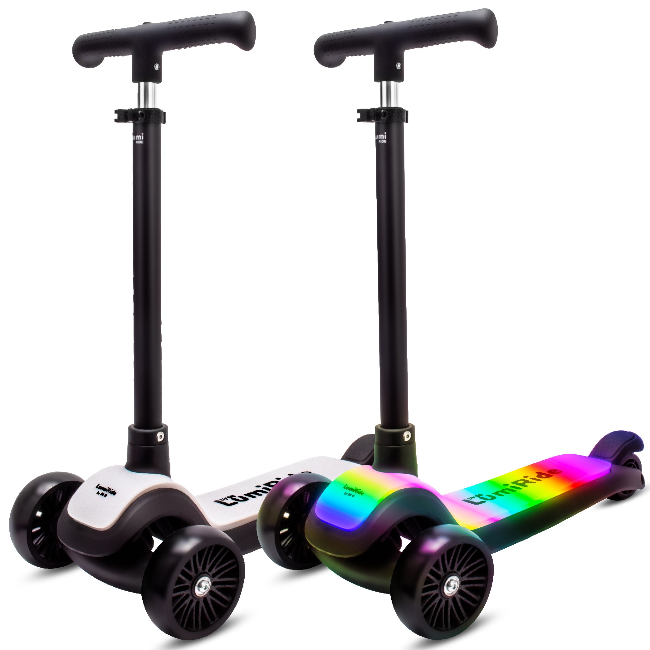 LUMI RIDE 3-wheeled balance scooter, foldable, adjustable, LED platform, 7 colors, 20 programs, black, Sun Baby, II quality