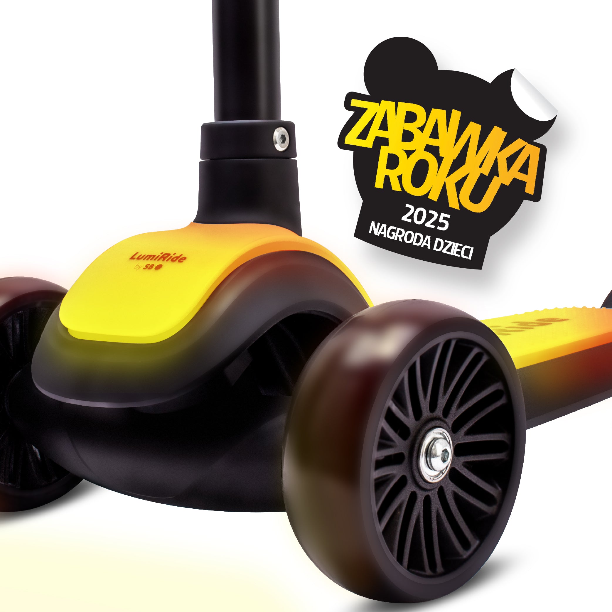 LUMI RIDE 3-Rad-Balance-Scooter, faltbar, verstellbar, LED-Plattform, 7 Farben, 20 Programme, schwarz, Sun Baby 