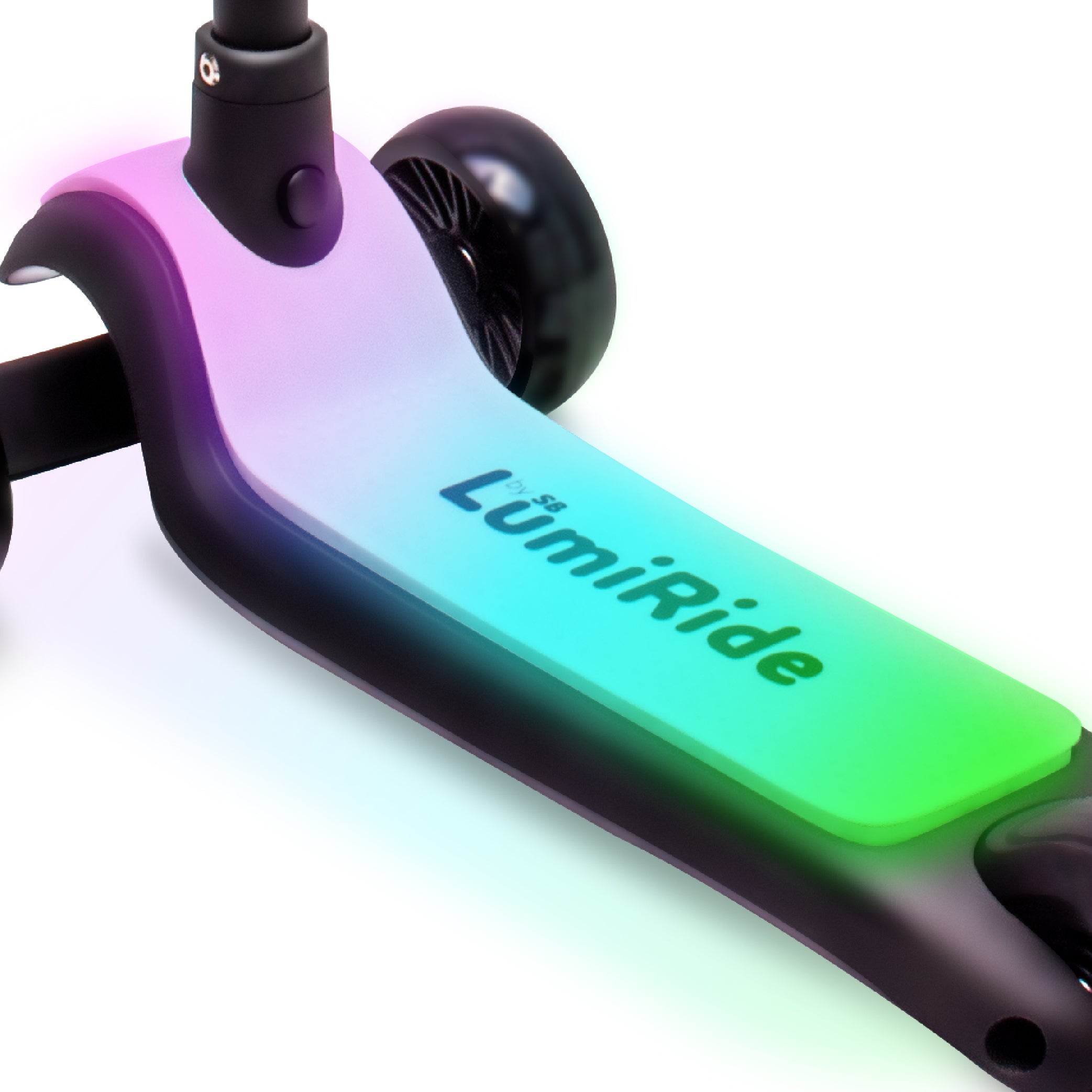 LUMI RIDE 3-Rad-Balance-Scooter, faltbar, verstellbar, LED-Plattform, 7 Farben, 20 Programme, schwarz, Sun Baby 