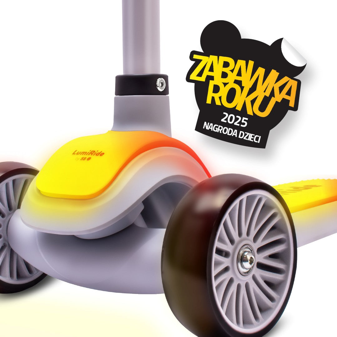 LUMI RIDE 3-wheeled balance scooter, foldable, adjustable, LED platform, 7 colors, 20 programs, gray Sun Baby