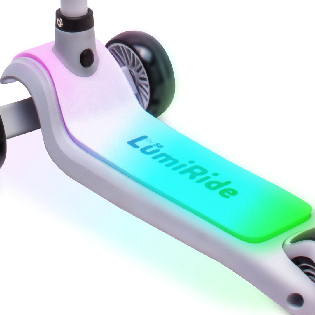 LUMI RIDE 3-wheeled balance scooter, foldable, adjustable, LED platform, 7 colors, 20 programs, gray Sun Baby