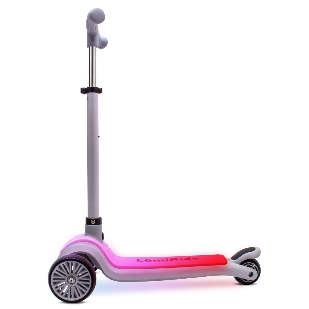 LUMI RIDE 3-wheeled balance scooter, foldable, adjustable, LED platform, 7 colors, 20 programs, gray Sun Baby